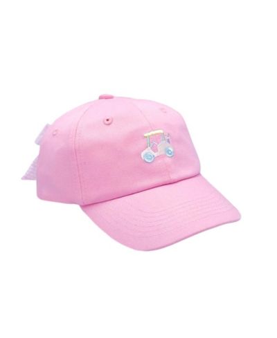 Bits & Bows Girls Girls  Rainbow Golf Cart Bow Baseball Hat in Pink