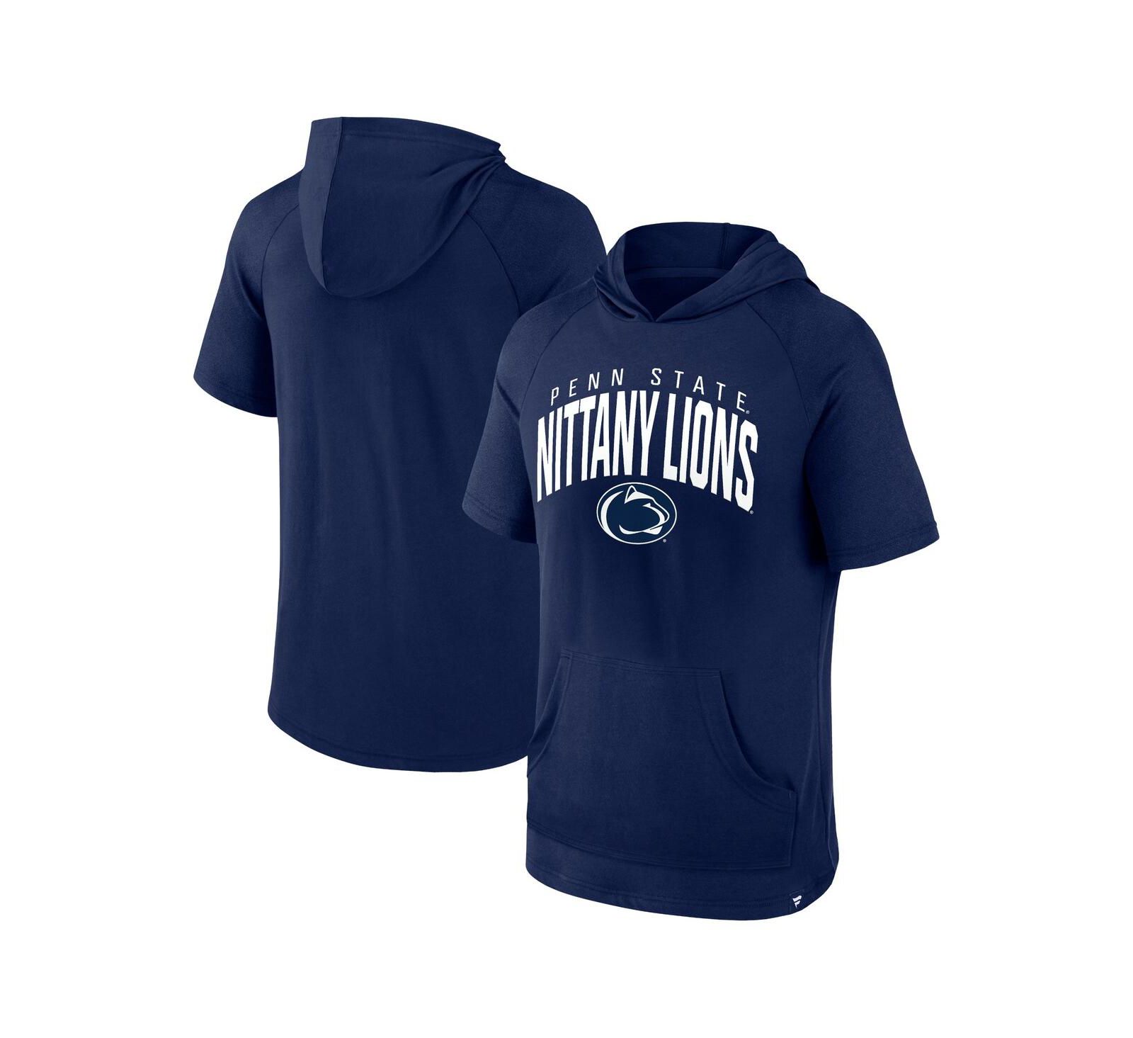 Fanatics Мужская футболка-худи Penn State Nittany Lions Double Arch Raglan с коротким рукавом, темно-синяя