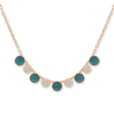 Ожерелье T Tahari Gold-Tone Pavé & Color Crystal Statement, 18" + 3" extender
