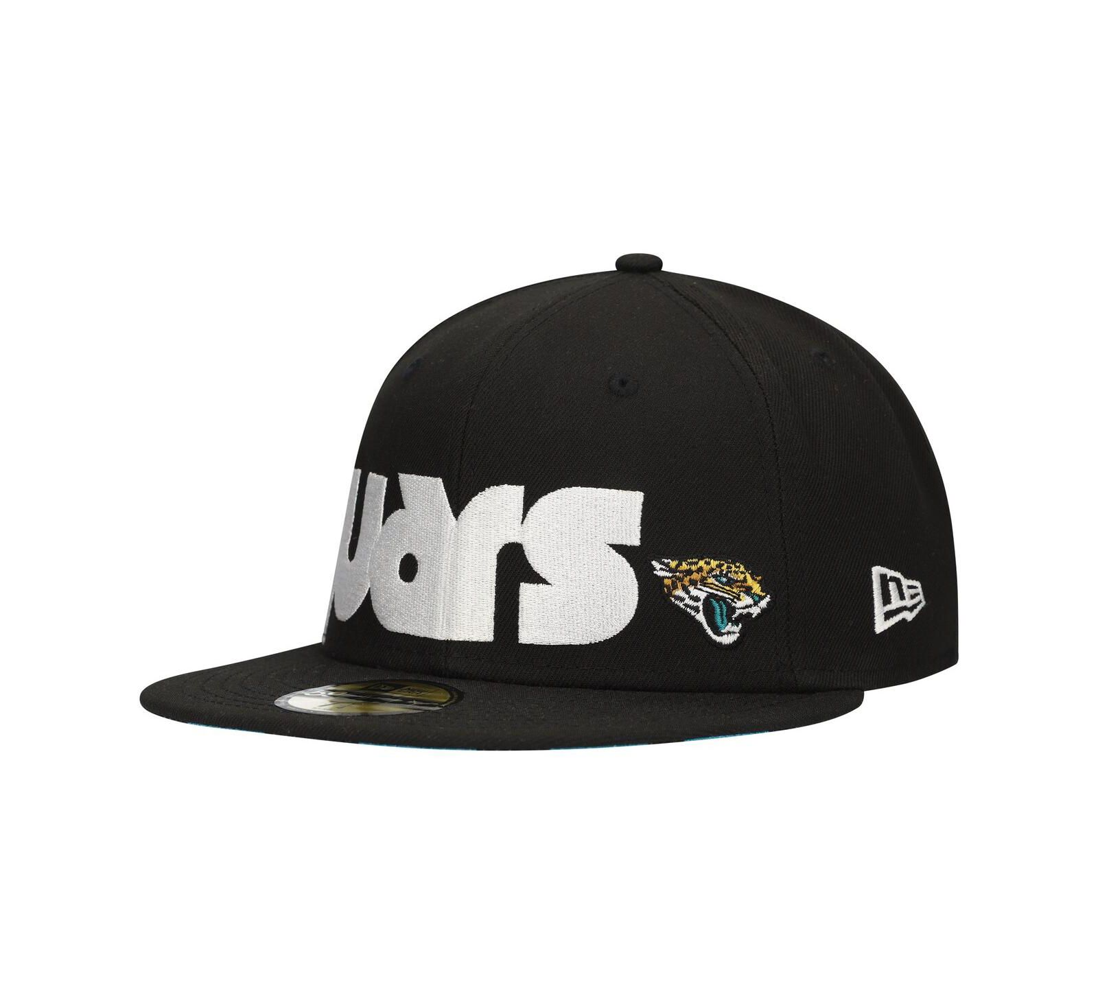 New Era Men's Black Jacksonville Jaguars Checkered Undervisor 59FIFTY Fitted Hat