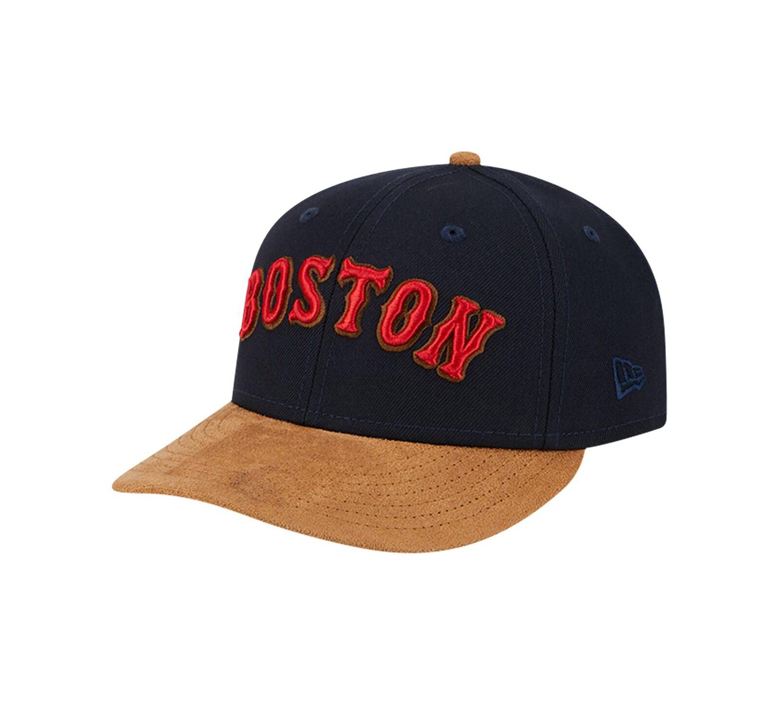 New Era Men's Navy Boston Red Sox Team Suede Visor Low Profile 59FIFTY Fitted Hat