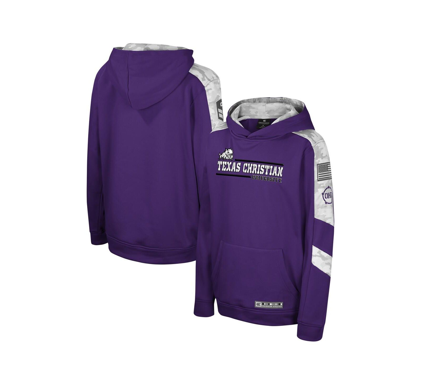 Худи Colosseum Big Boys and Girls Purple TCU Horned Frogs OHT Military Appreciation Cyclone Digital Camo