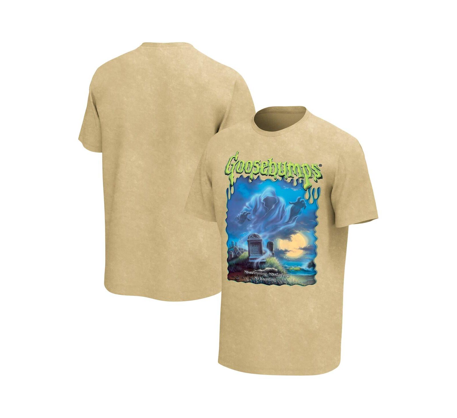 Philcos Men's Natural Goosebumps Ghost Beach Washed Graphic T-Shirt