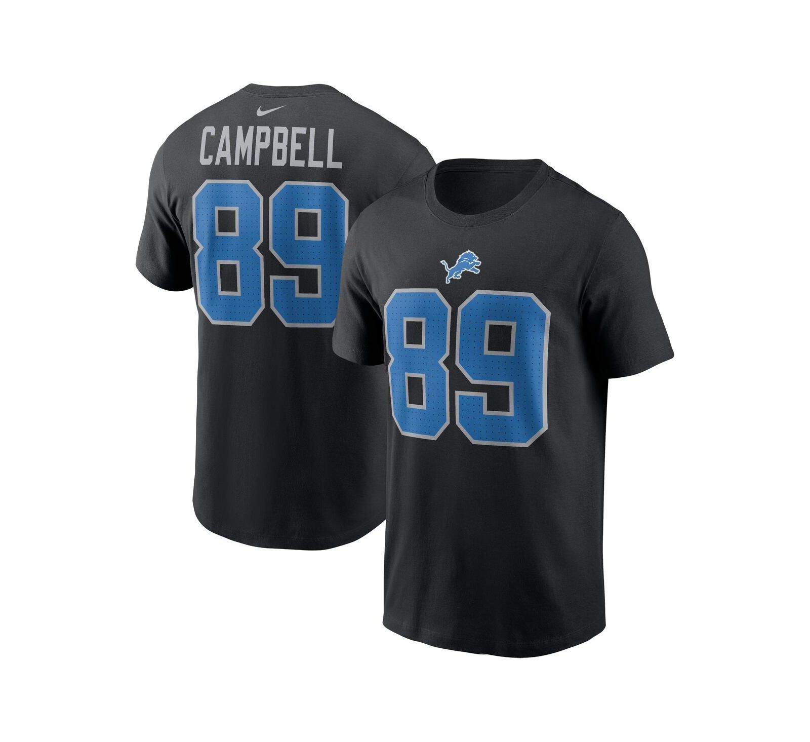 Nike Men's Dan Campbell Black Detroit Lions Retired Player Name & Number T-Shirt