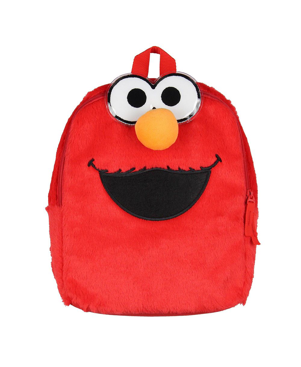 Sesame Street Furry Elmo Smile Face 12 Inch Backpack For Daily Use