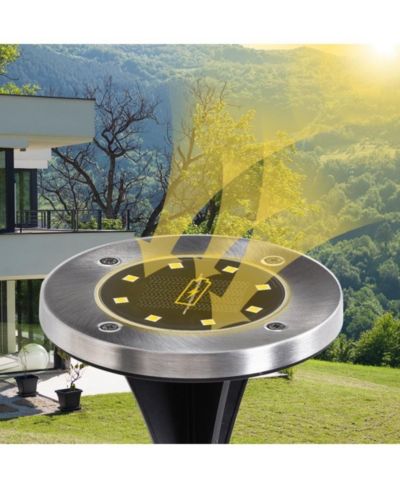 LED Solar Ground Lights Outdoor Garden Patio Light 8 Pack