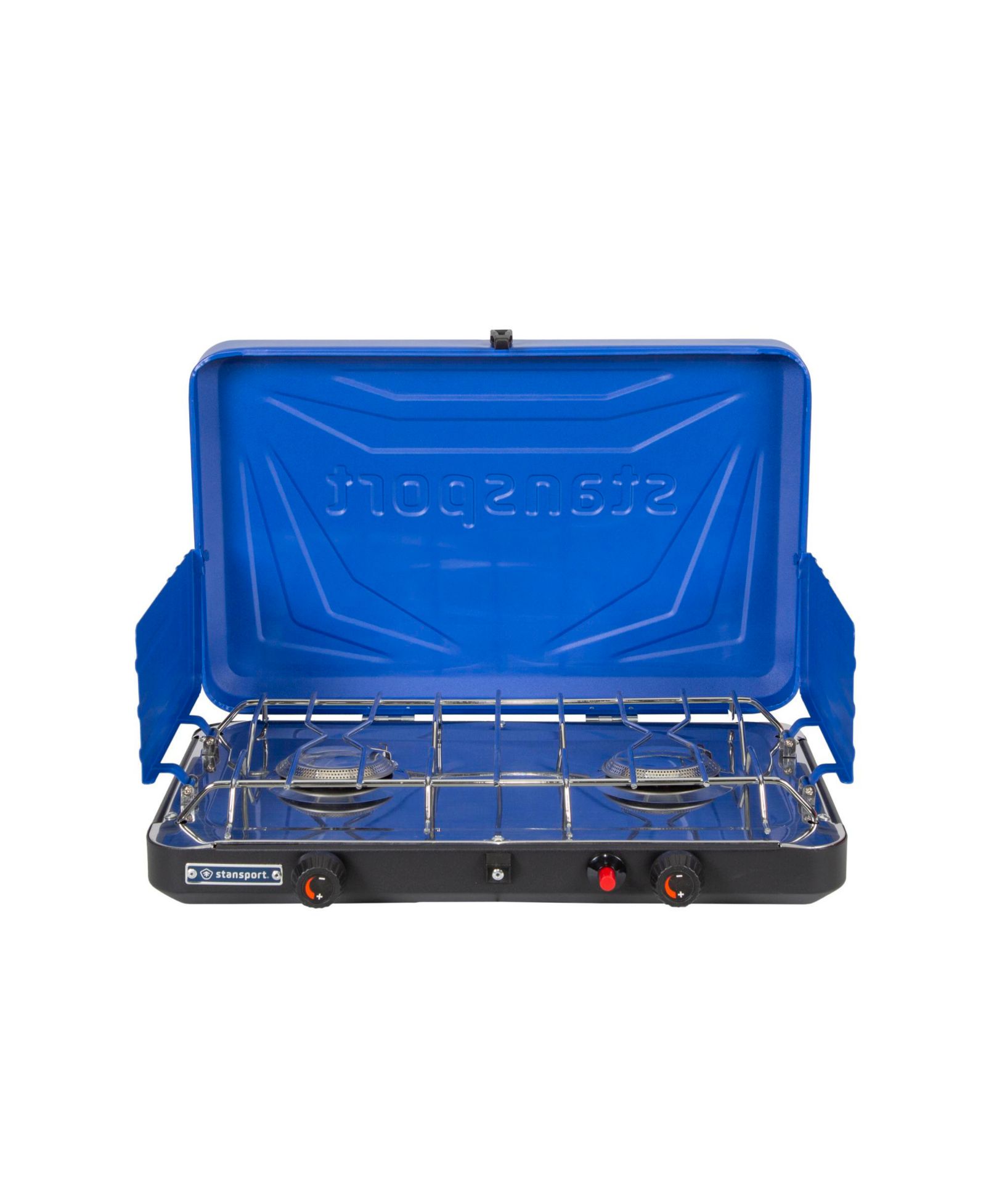 Stansport 2-Burner Propane Stove with Drip Pan and Piezo Igniter