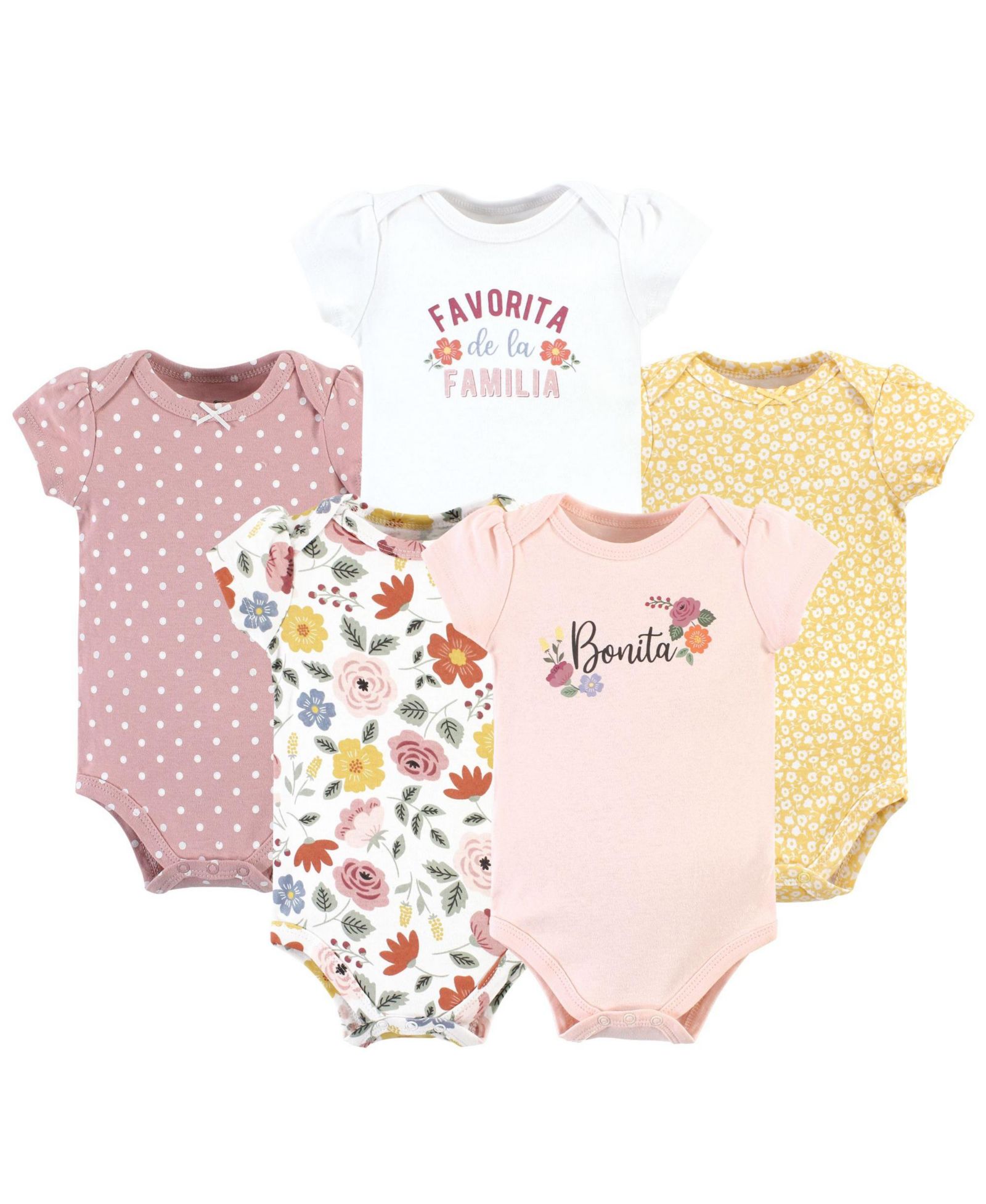 Комплект боди для девочек Hudson Baby Hudson Cotton Bodysuits 5-Pack