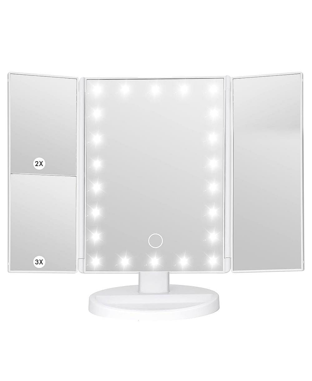 Rechargeable Travel Lighted Makeup Mirror 72 LED 10X Magnify 3 Color Touch Dimming Vanity Mirror