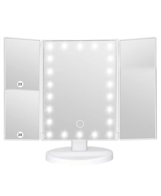 Rechargeable Travel Lighted Makeup Mirror 72 LED 10X Magnify 3 Color Touch Dimming Vanity Mirror