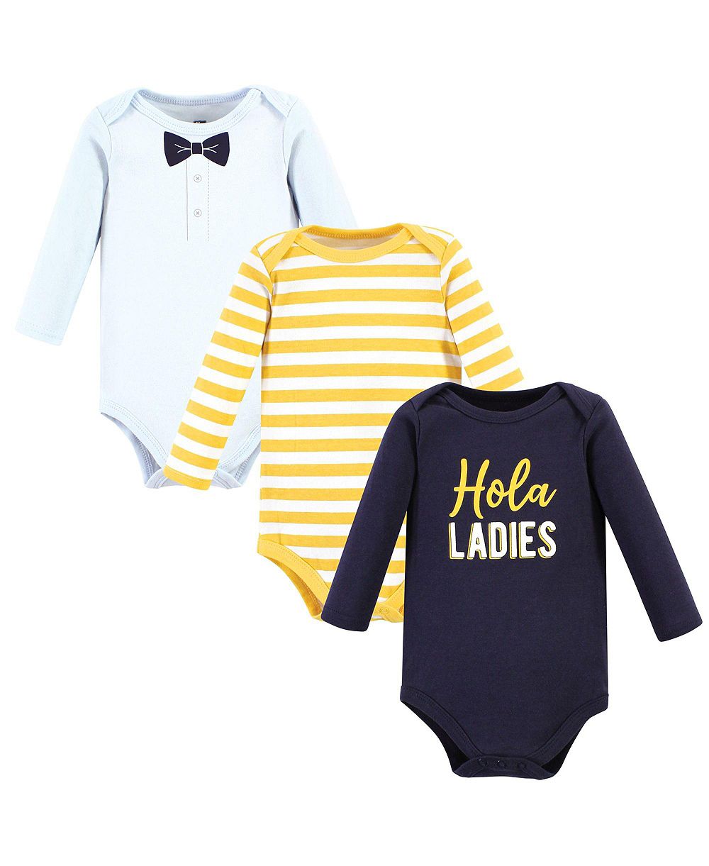 Боди Hudson Baby Cotton Long-Sleeve для мальчиков, 3Pk