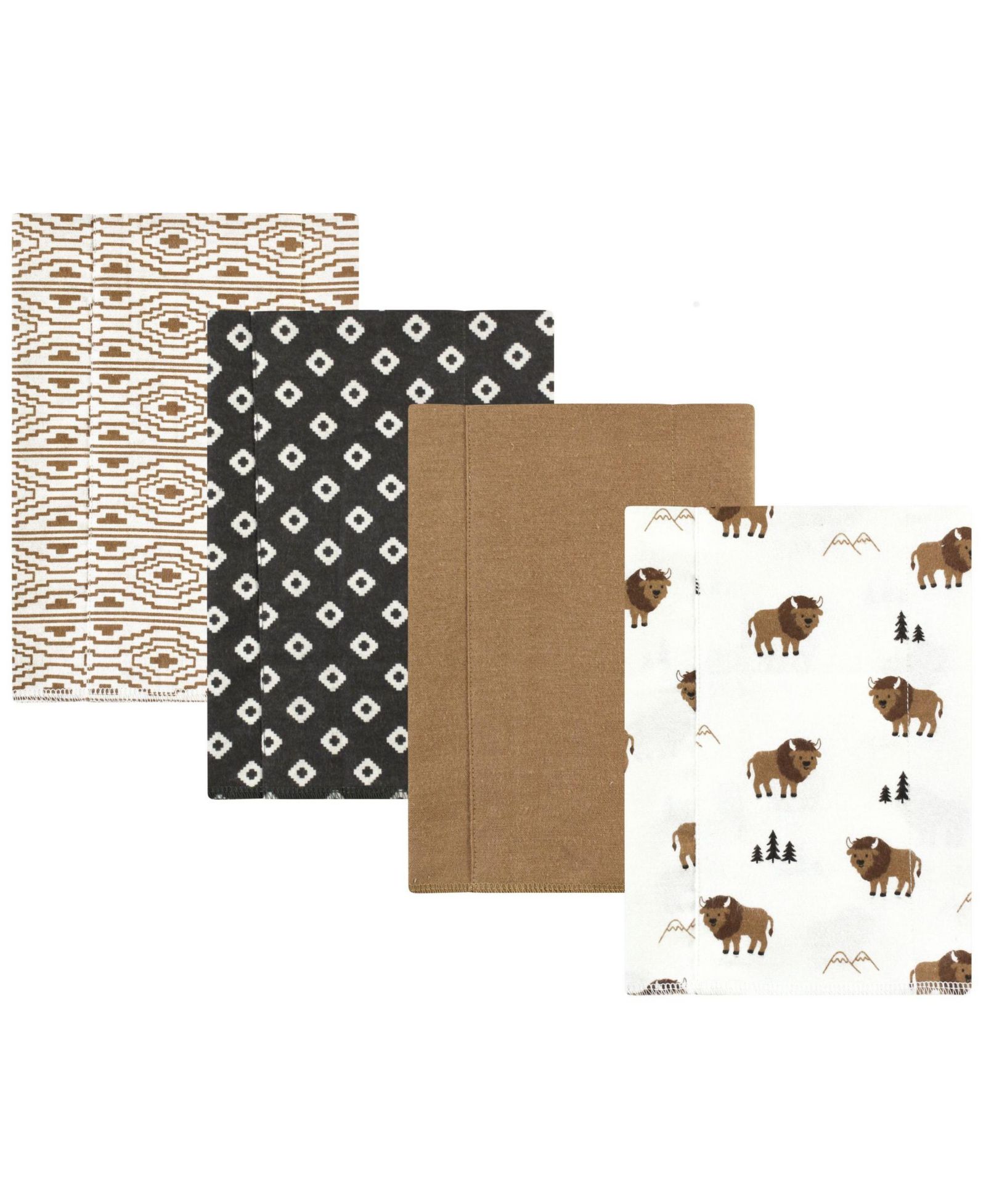 Hudson Baby Unisex Multi-Pack Cotton-Polyester Flannel Burp Cloths