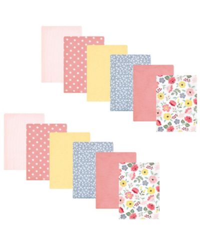 Пеленки Hudson Baby Girls Absorbent Cotton-Poly Flannel 12-Count
