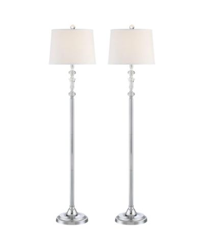 Настольная лампа 360 Lighting Montrose Modern, 61" Tall, комплект из 2 шт., полированная сталь, хрустальное стекло, тканевый абажур