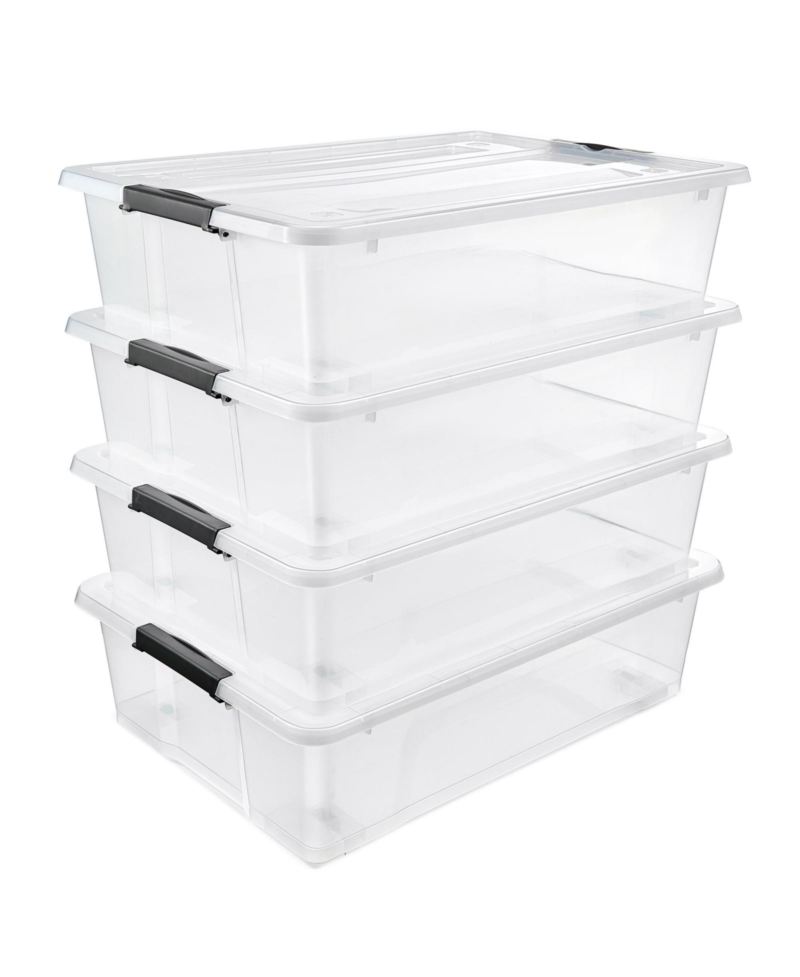 Прозрачные пластиковые контейнеры для хранения под кроватью Sorbus 40qt с колесами, крышками с защелкой и ручками