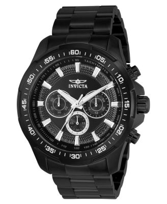 Invicta Мужские часы Speedway Quartz с черным циферблатом и стальным браслетом