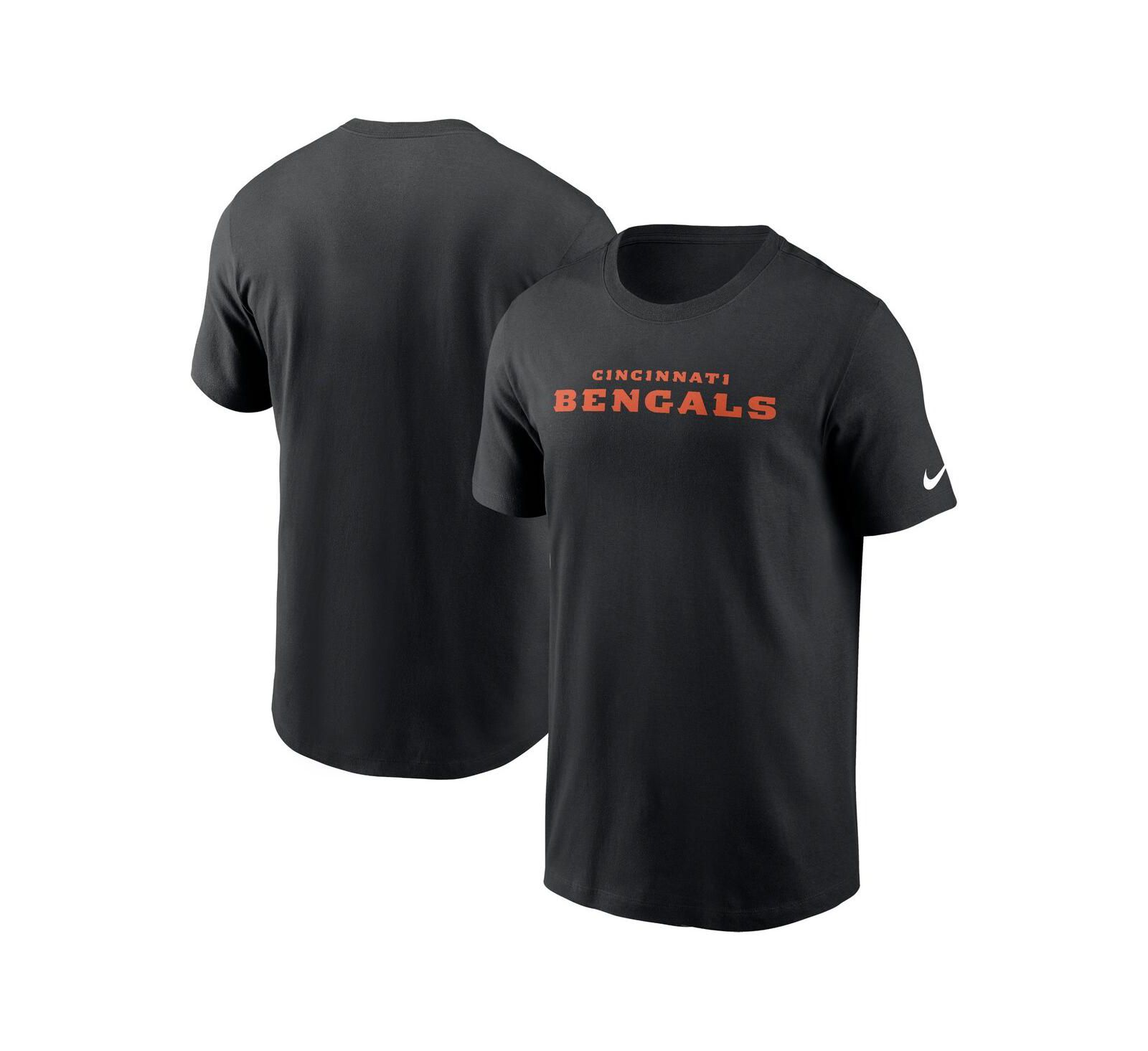 Nike Men's Black Cincinnati Bengals Primetime Wordmark Essential T-Shirt