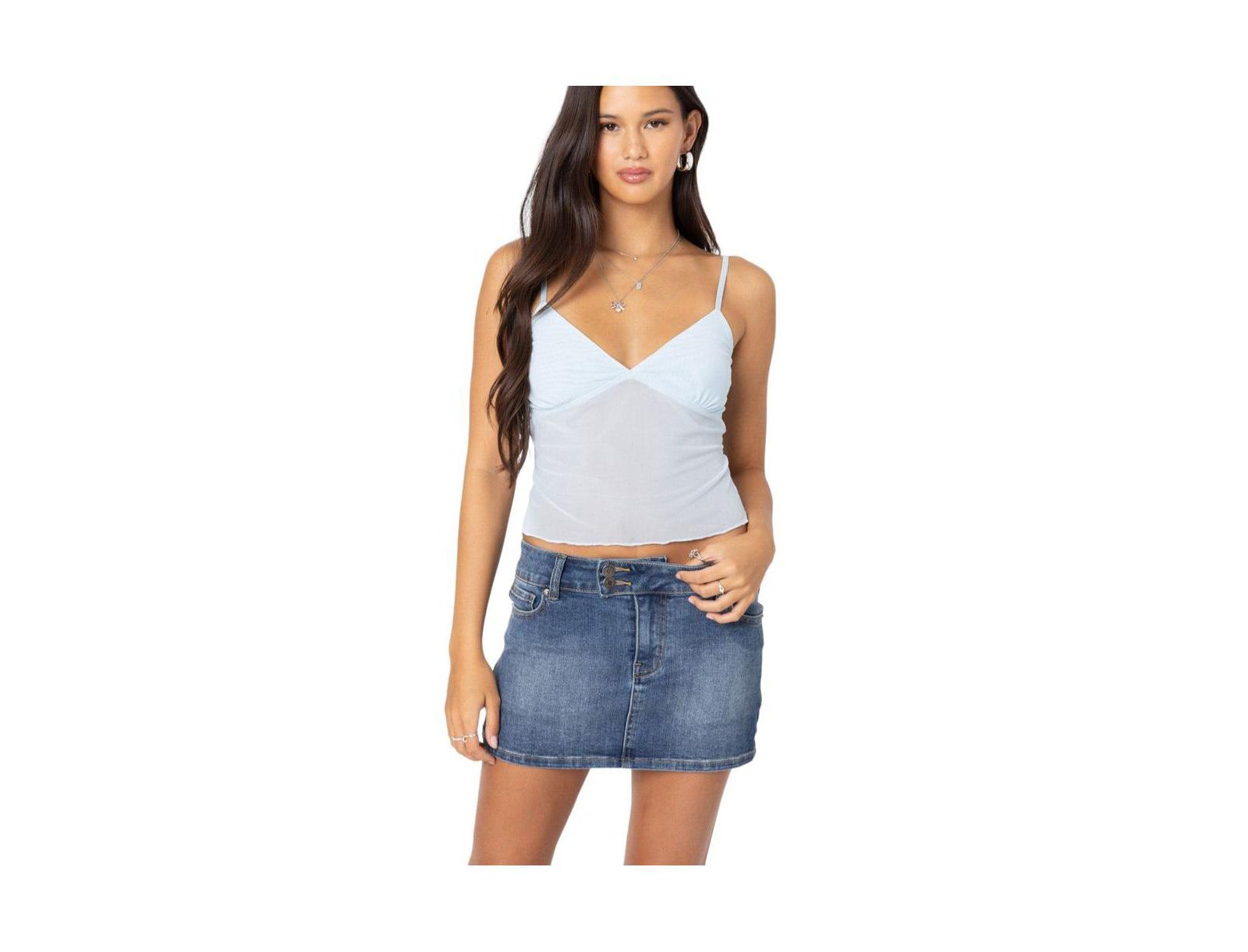 Женский топ Edikted Serafina Sheer Mesh Tank
