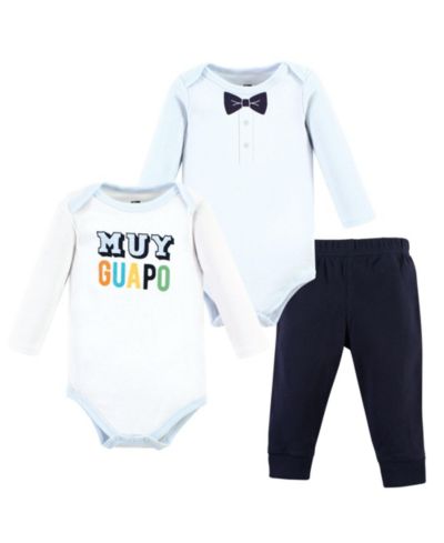 Hudson Baby Baby Boys Hudson 3Pc Long Sleeve Bodysuit and Pant