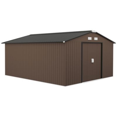 Outsunny Садовый сарай для хранения инструментов 11' x 13' с вентиляционными отверстиями и дверями