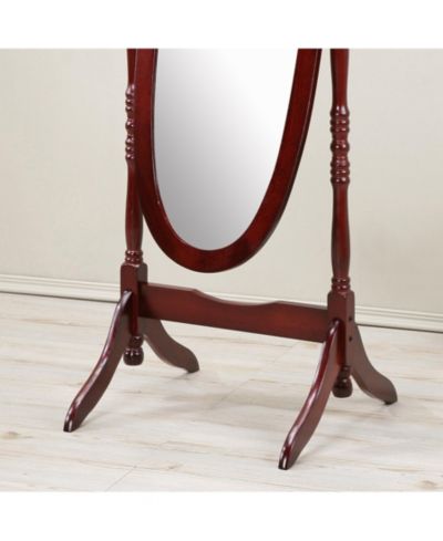 Streamdale Traditional Queen Anna Style Wood Floor Cheval Mirror, Cherry Finish