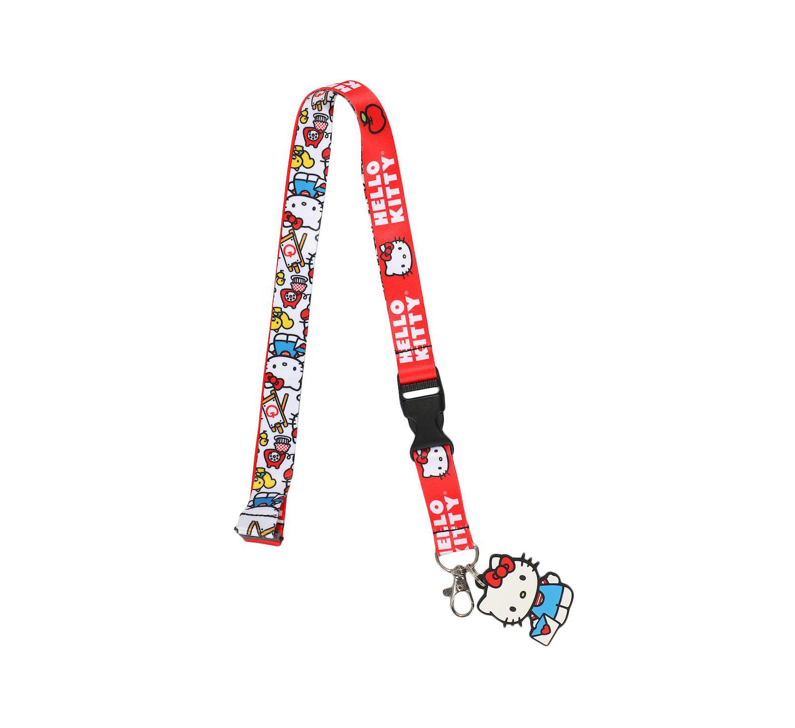 Hello Kitty Lanyard with Breakaway Rubber Charm and ID Sleeve