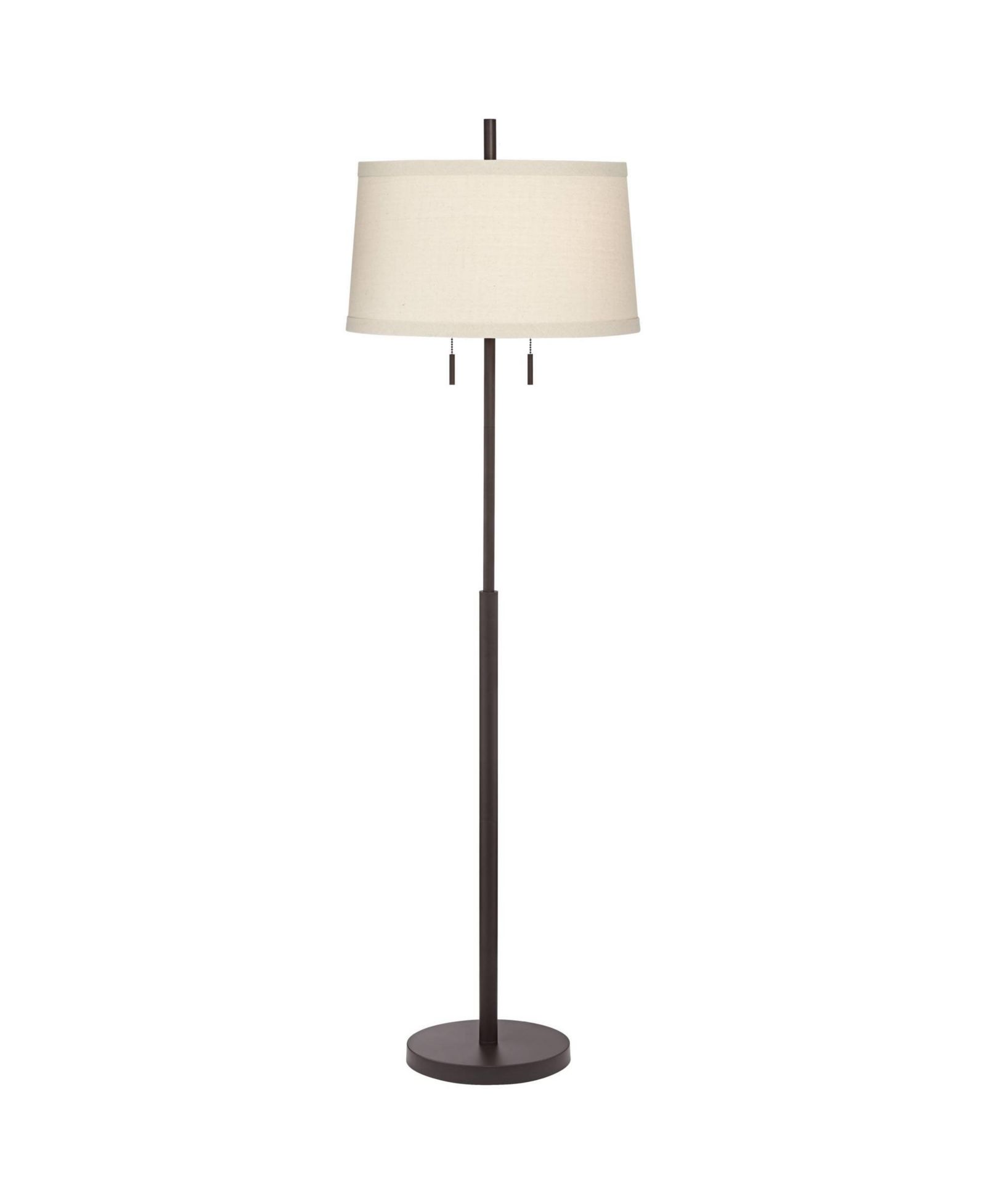 Напольный торшер Possini Euro Design 62 1/2" бронзовый металлический тканевый абажур Nayla Modern