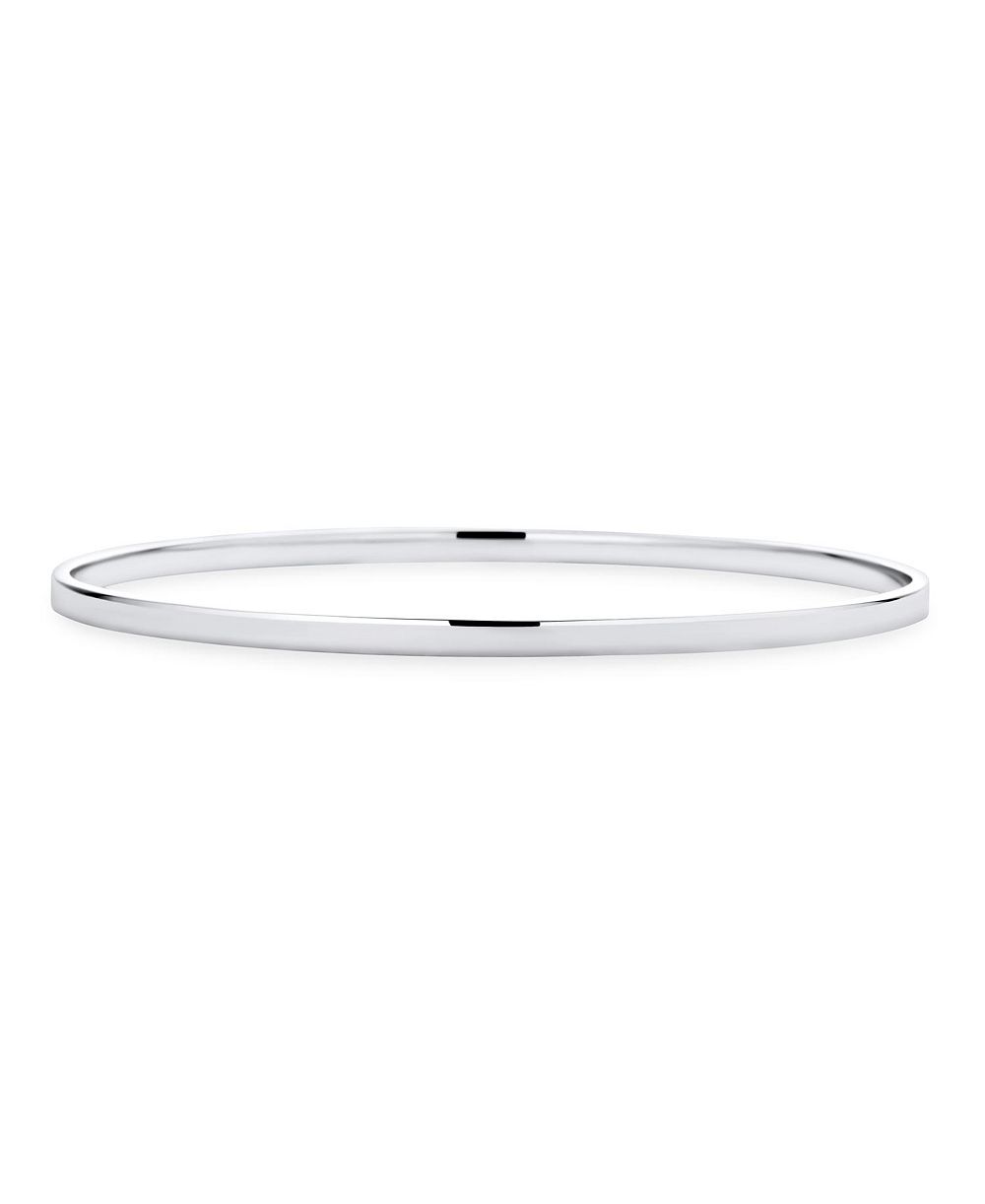 Bling Jewelry Браслет-бэнгл из стерлингового серебра.925, 3MM