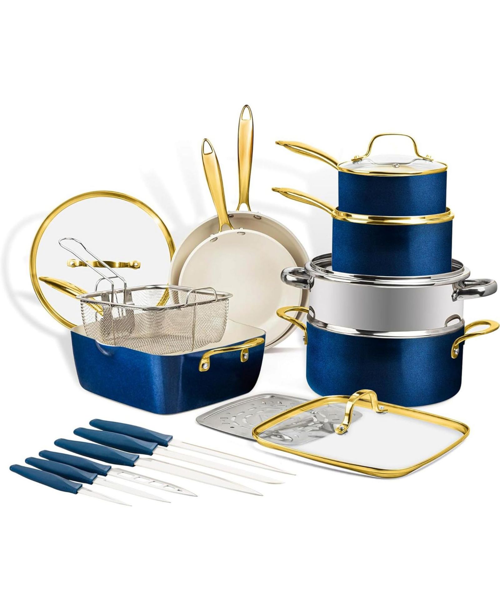 Набор кухонной посуды Gotham Steel Natural Collection 20 шт с ножами