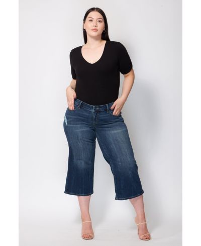 Джинсы SLINK Jeans Plus Size с высокой посадкой и широкими штанинами
