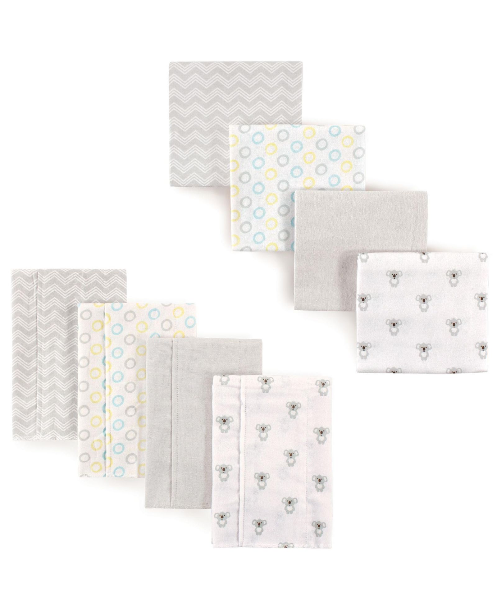 Luvable Friends Cozy Cotton Flannel 8-Count Collection Burping and Swaddling Textiles