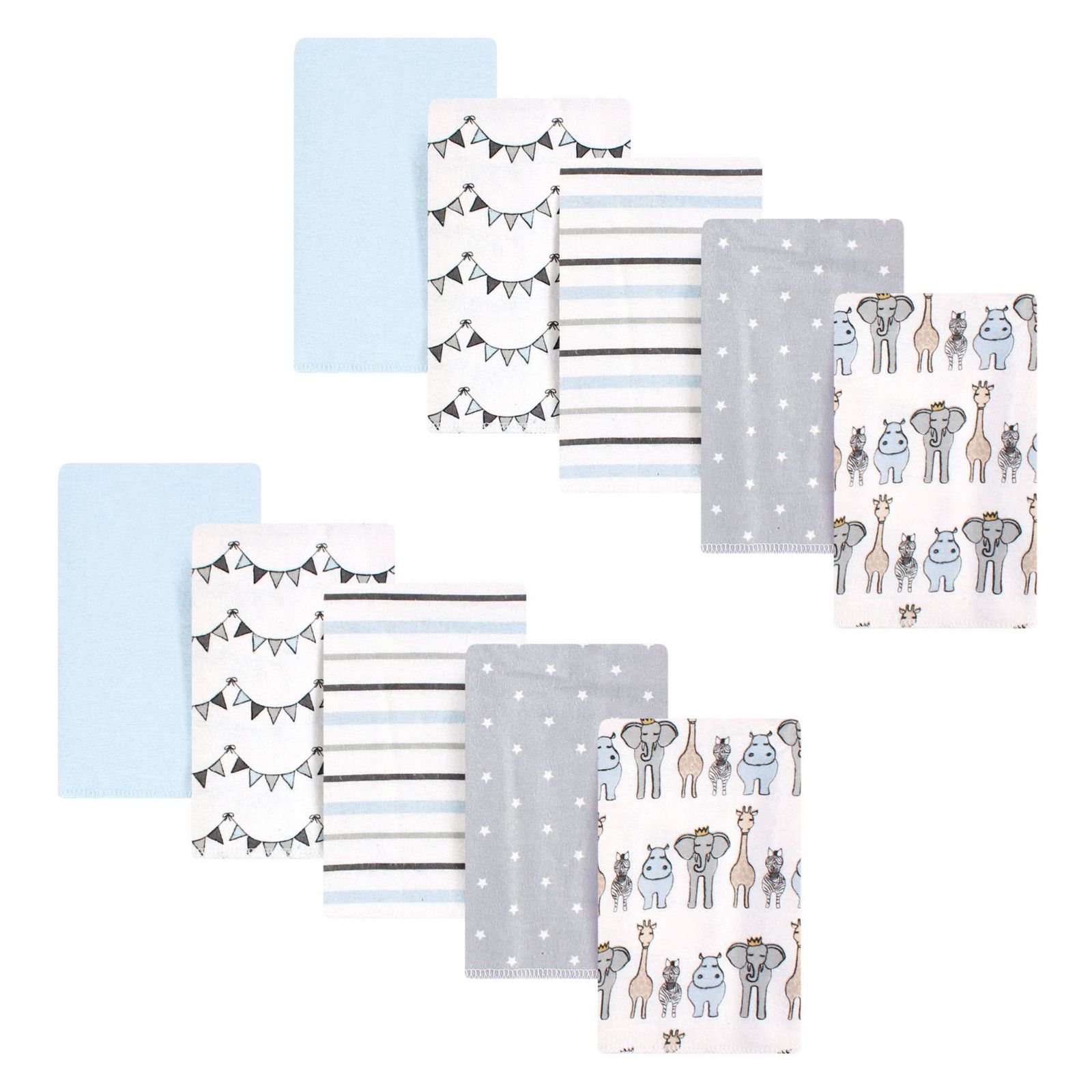 Детские пеленки Hudson Baby Boys Soft Flannel 10-Pack Absorbent Burp Cloths