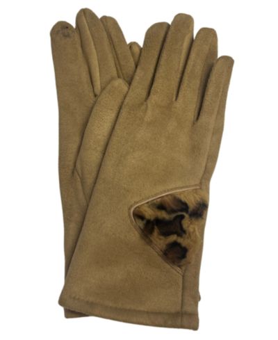Marcus Adler Suede Glove with Cheetah Detail