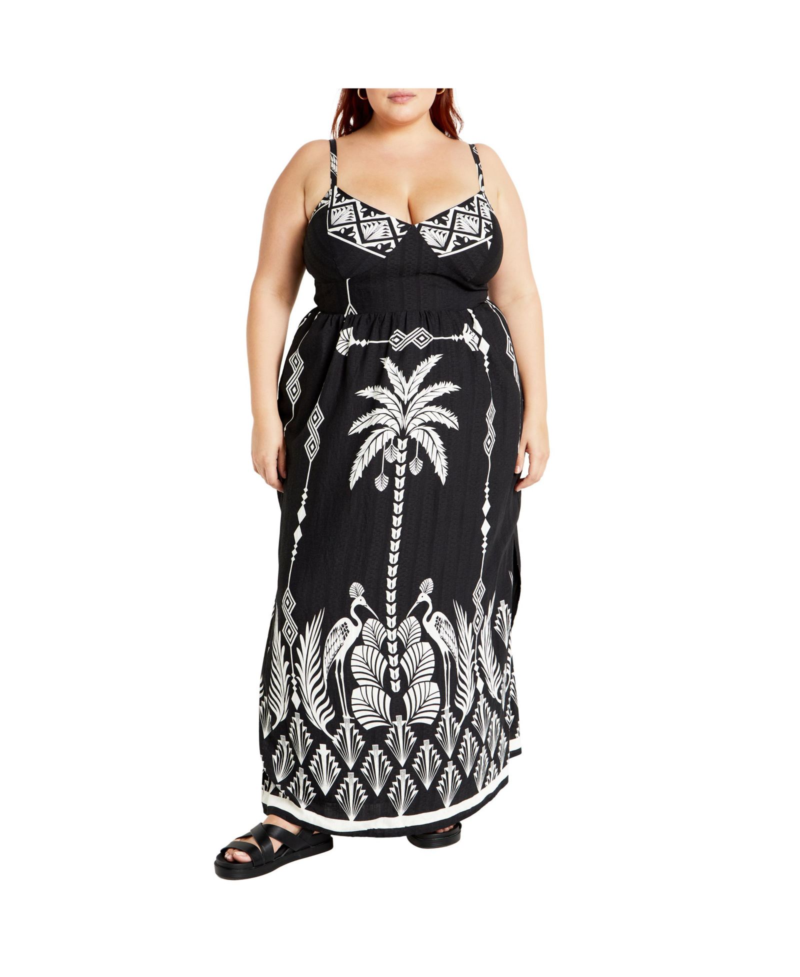 Женское платье CITY CHIC Jez Border Print Maxi