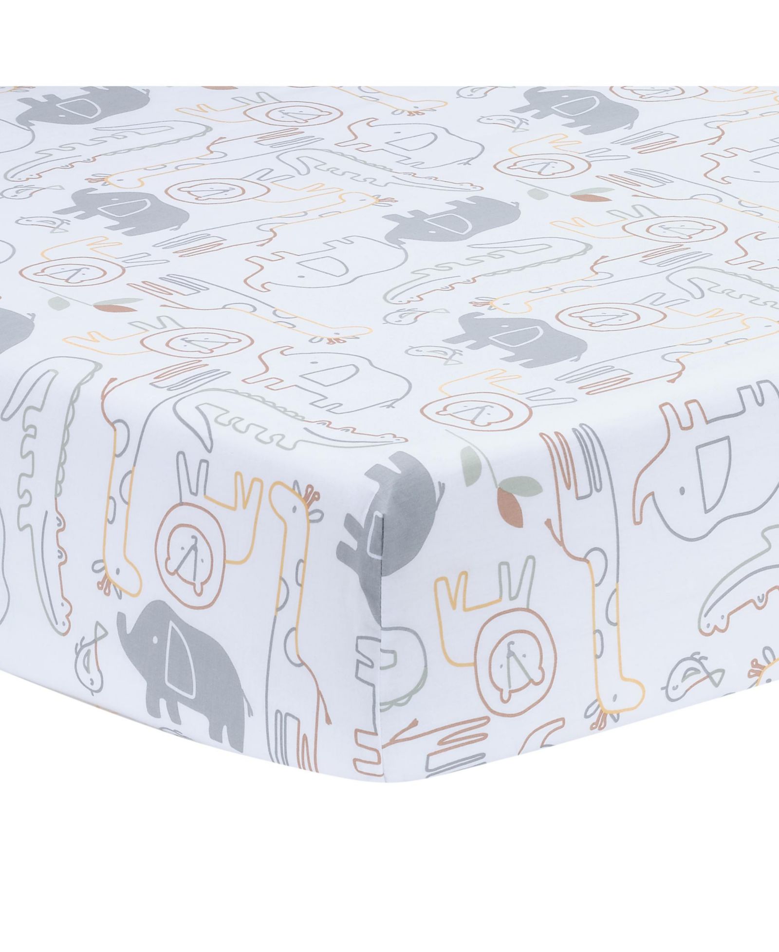 Простыня в кроватку Lambs & Ivy Jungle Story 100% Cotton Safari White