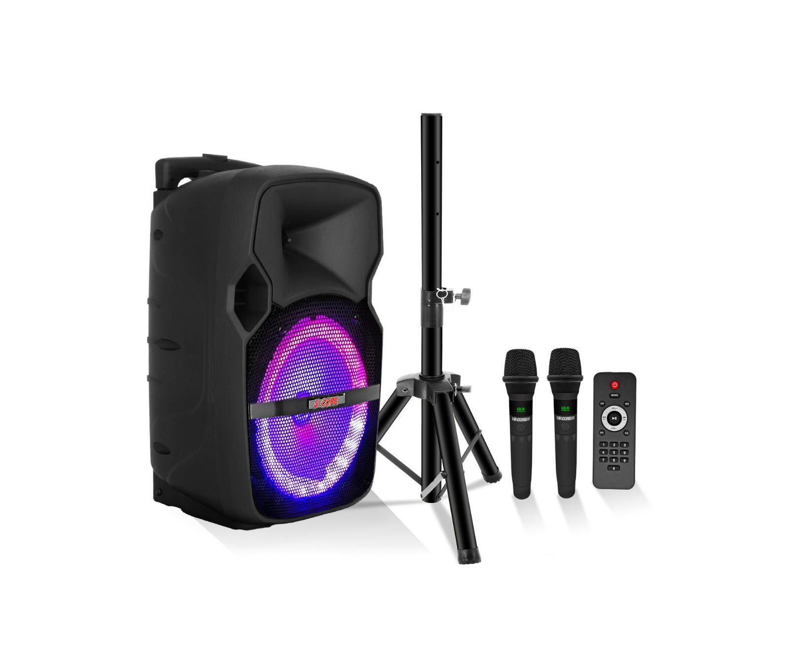 5 Core Bluetooth Speaker 400W Мощная беспроводная акустическая система с 2 микрофонами