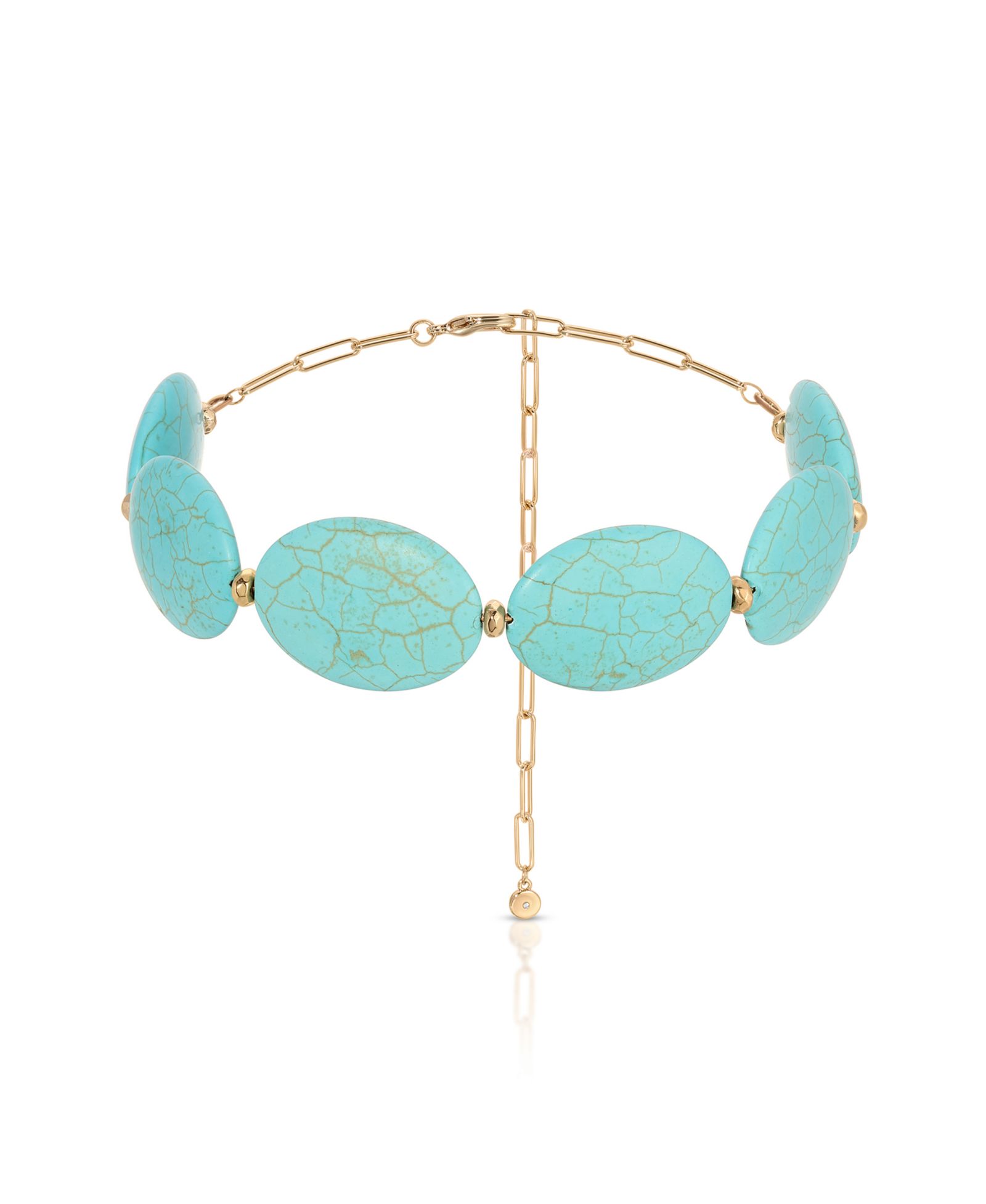 ETTIKA чокер с овальными камнями Turquoise Statement