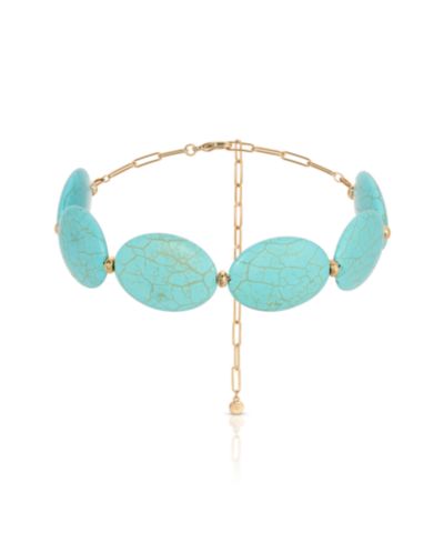 ETTIKA чокер с овальными камнями Turquoise Statement