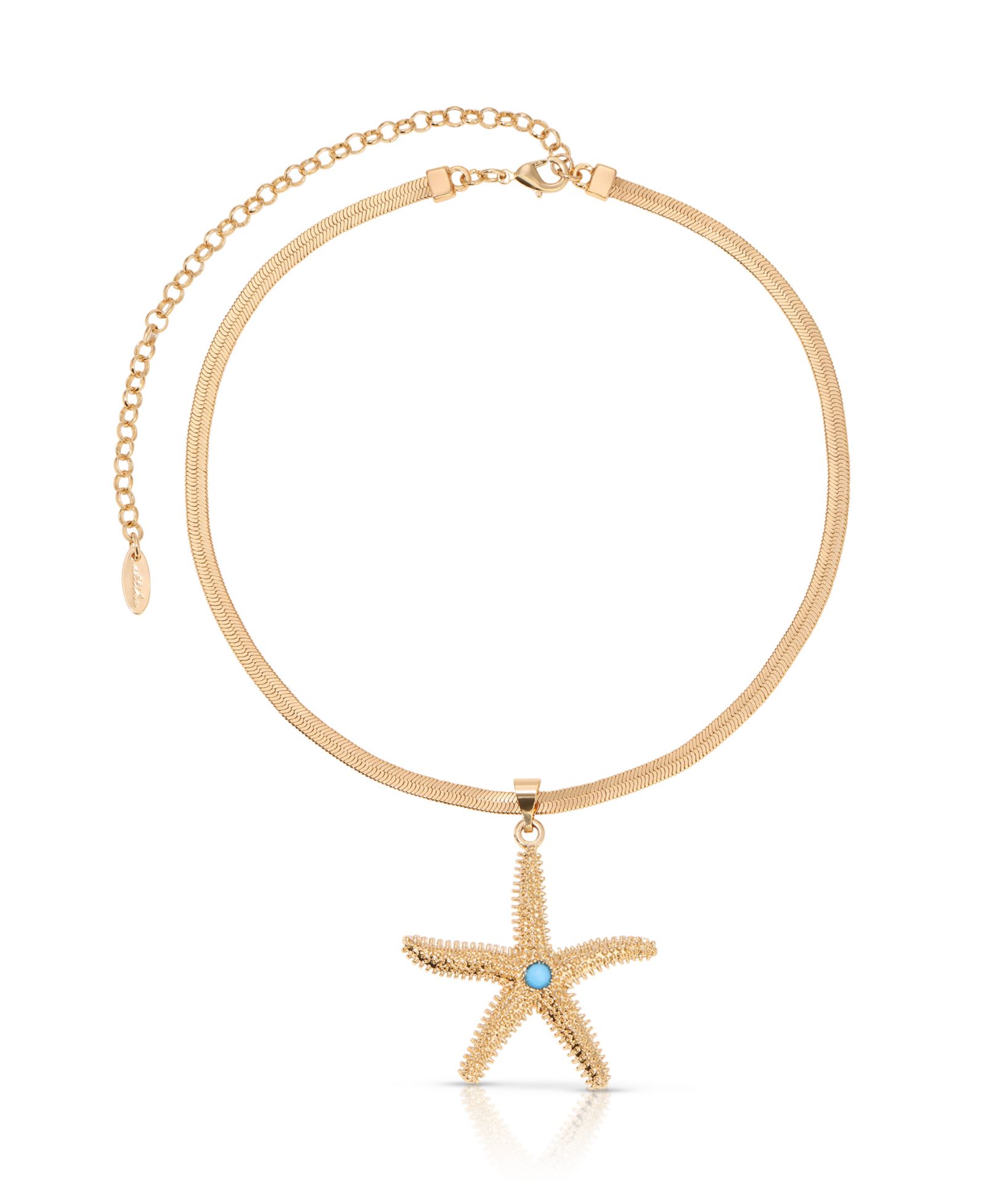 Ожерелье ETTIKA Turquoise Starfish Pendant Herringbone Chain