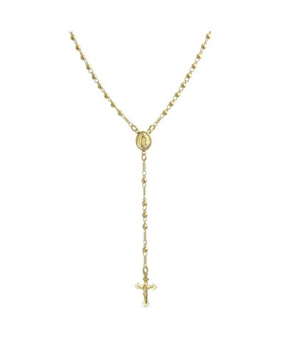Ожерелье Bling Jewelry 18K Gold Plated Brass Virgin Mary Catholic Rosary Beads