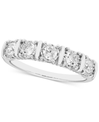 Diamond Five Stone Wedding Band (1/2 ct. t.w.) in 14k White Gold