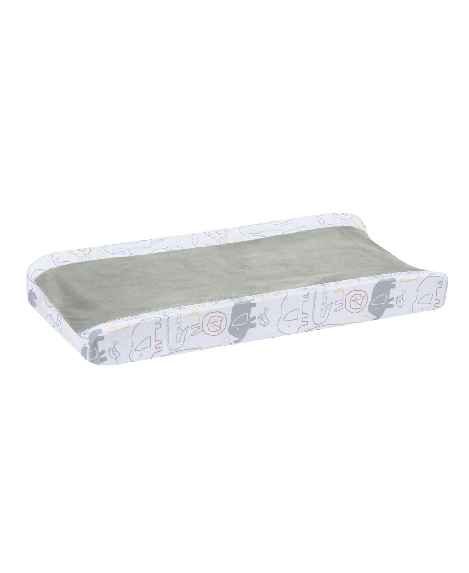 Lambs & Ivy чехол на пеленальный коврик Jungle Story Soft Minky Velour, White/Gray