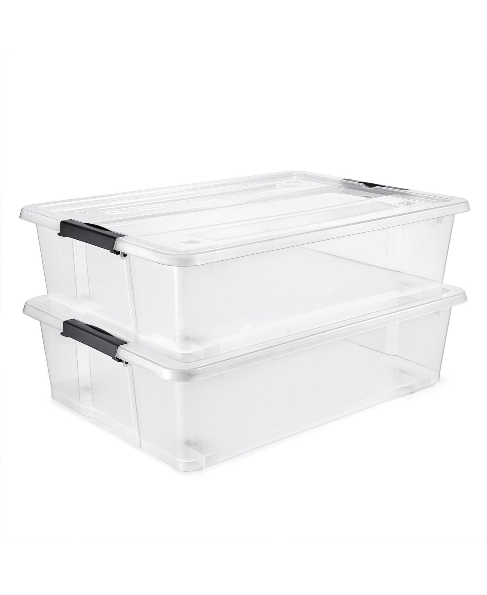 Sorbus Clear Plastic 40qt Underbed Storage Containers with Wheels, Snap Lock Lids and Handles