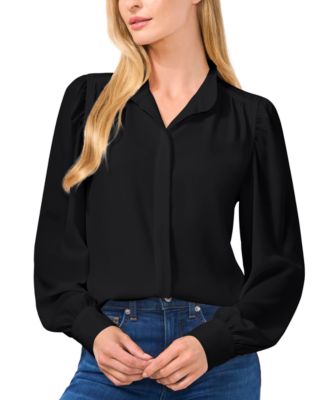 CeCe Women's Stand-Collar Long-Sleeve Top