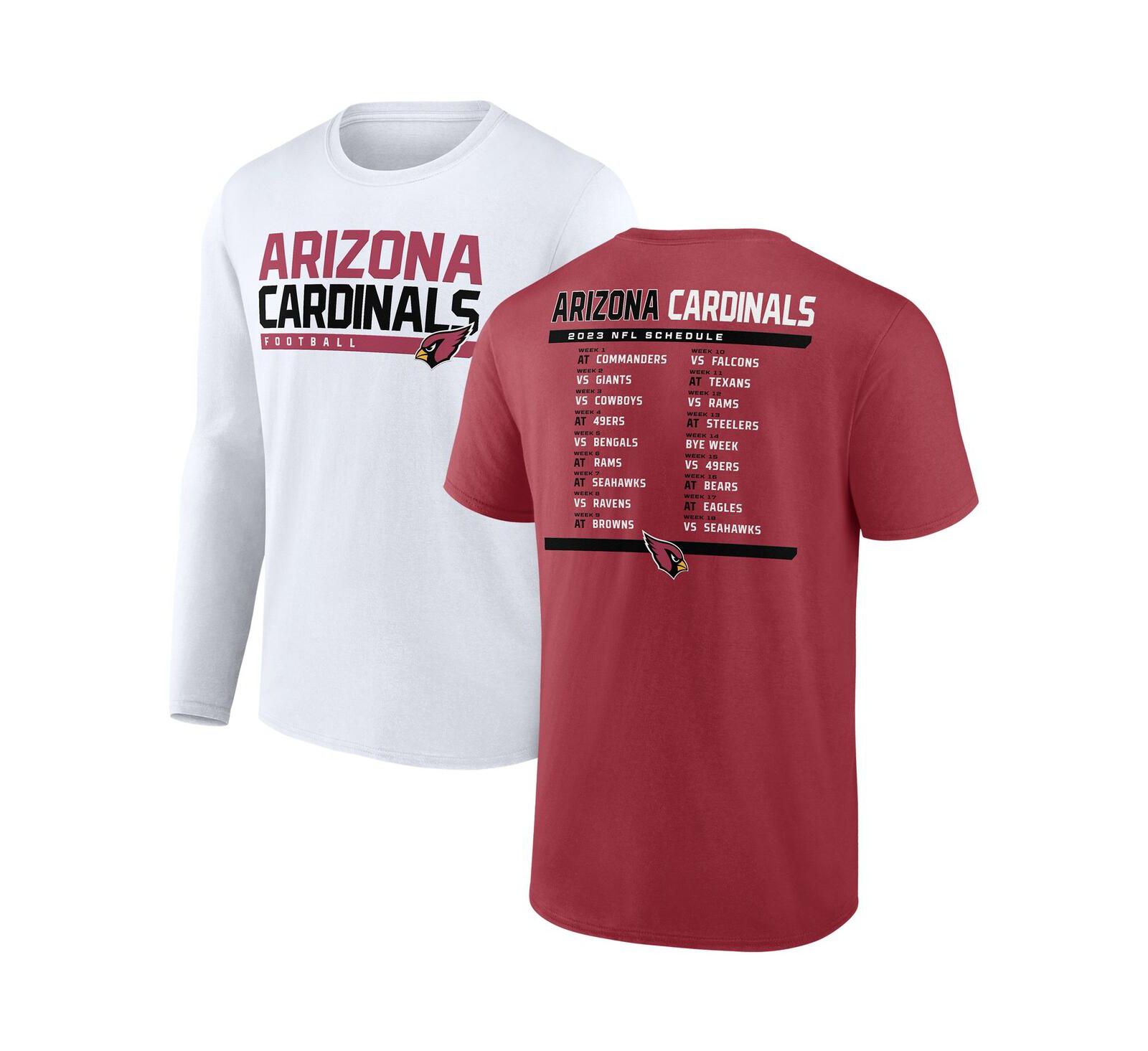 Мужской комплект футболок Fanatics Arizona Cardinals 2023 Schedule, 2 шт.