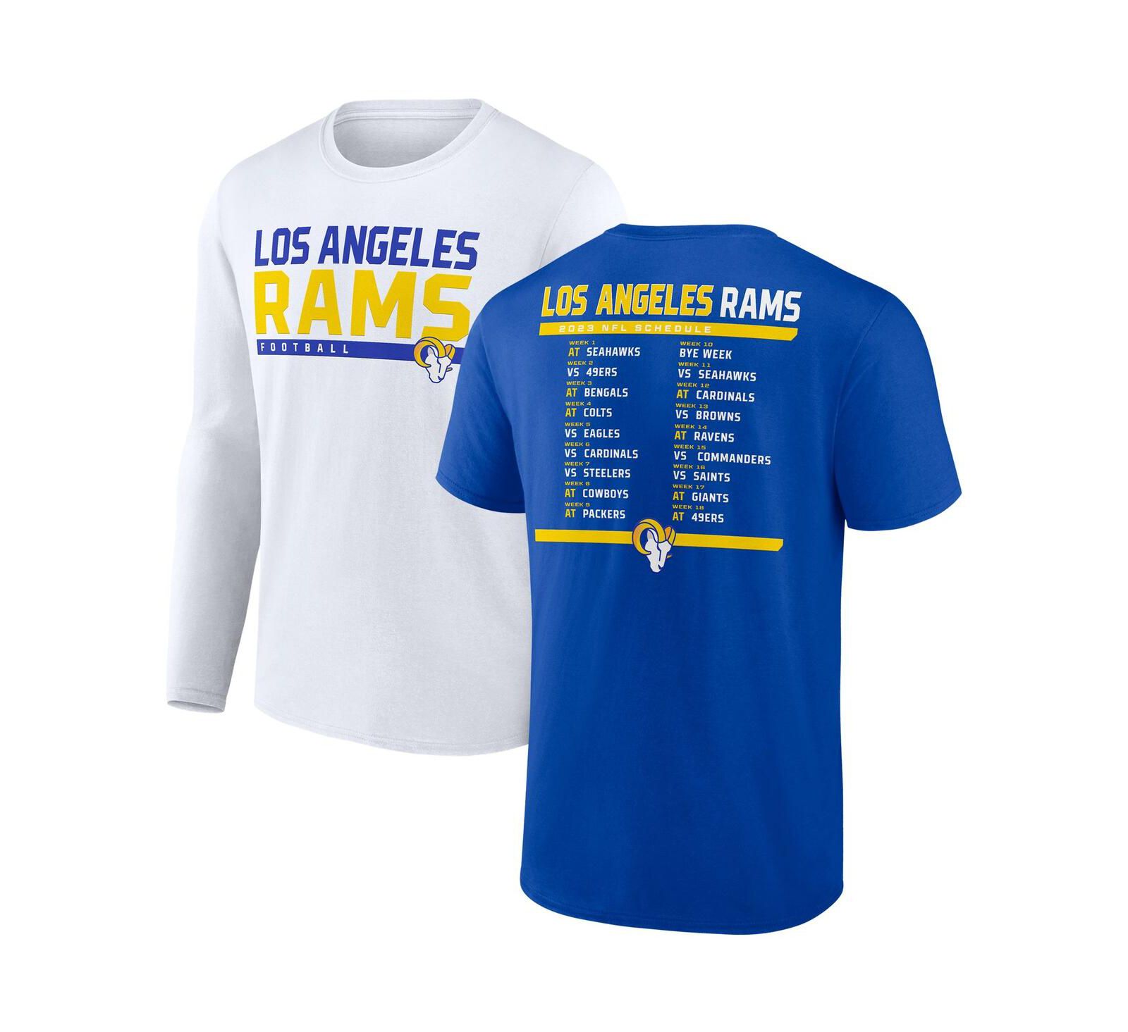 Мужская футболка Fanatics Los Angeles Rams набор из двух штук с расписанием на 2023 год