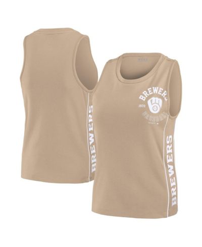 WEAR by Erin Andrews Women's Tan Milwaukee Brewers Tonal Tank Top