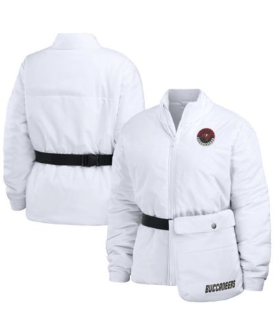 Женская пуховая куртка WEAR by Erin Andrews White Tampa Bay Buccaneers Packaway Full-Zip Puffer Jacket