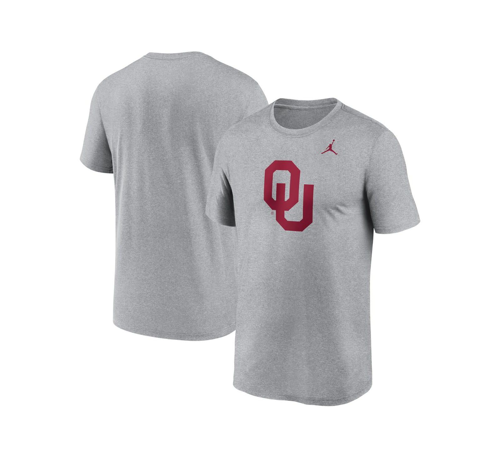 Jordan Men's Heather Gray Oklahoma Sooners Primetime Legend Logo T-Shirt