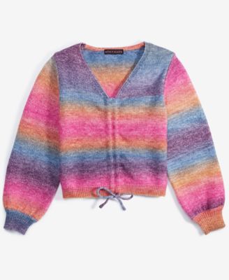 With Jules Girls' 7-16 Drawstring Rainbow Sweater